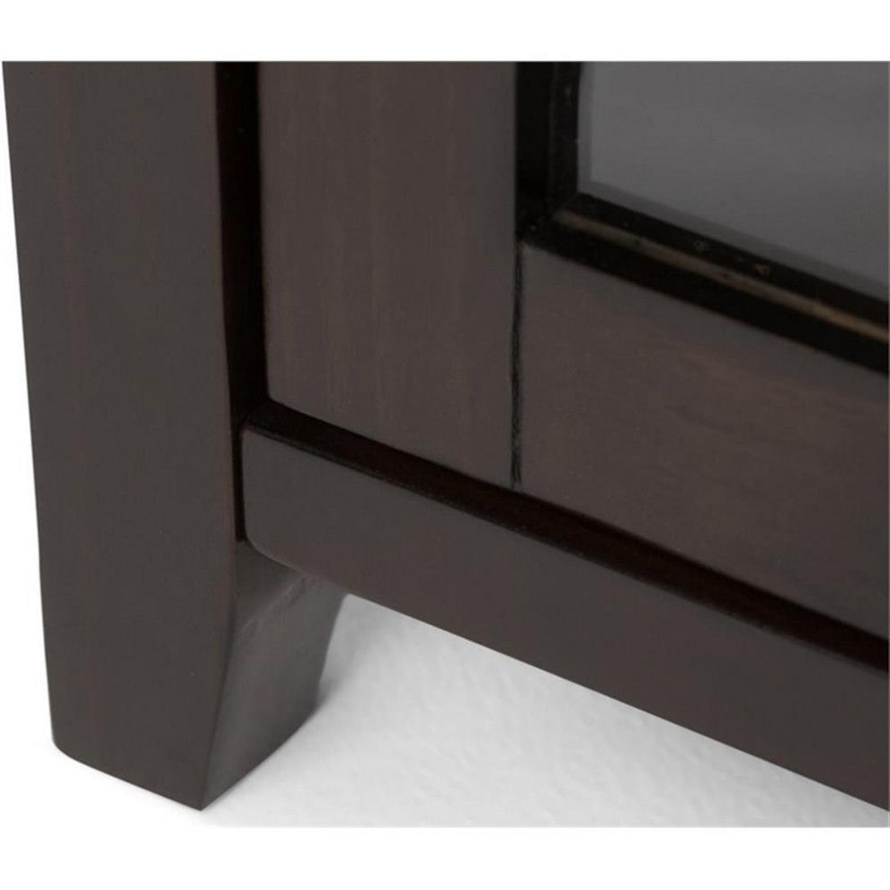 Solid Wood 36 Inch Wide Medium Storage Cabinet In Mahogany Brown