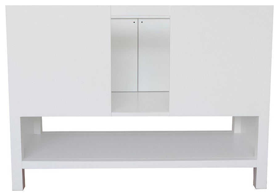 49" Single Vanity, White Finish With Gray Granite Top