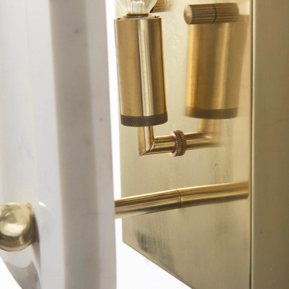 Stein 5Lx6W Gold With White Marble Shade Wall Sconce