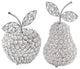 10" Silver and Faux Crystal Decorative Pear Tabletop Sculpture