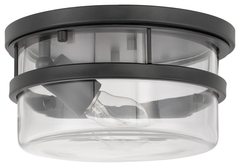 Kenmore 1-Light Black Finish Flush Mount 9.88"x9.88"x5"