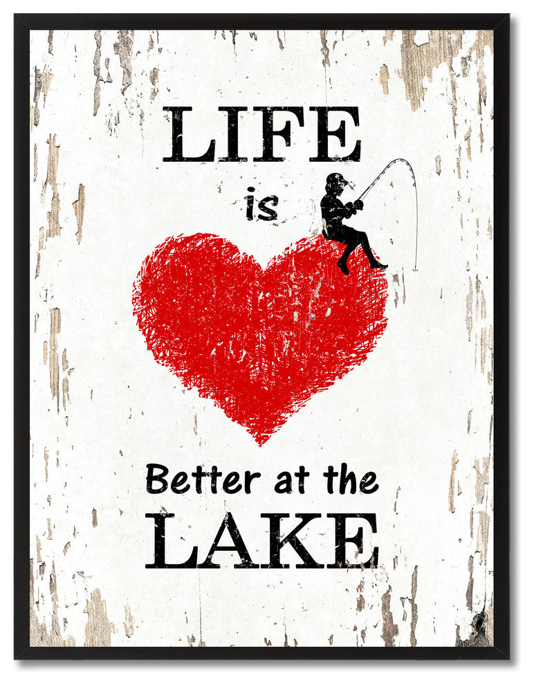 Life Is Better At The Lake Inspirational, Canvas, Picture Frame, 22"X29"