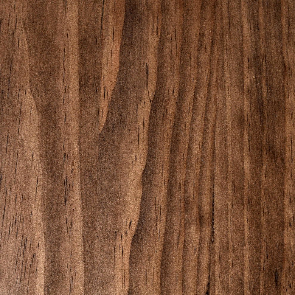 Maxwell 42" Round Pine Wood Dining Table, Brown Finish by Kosas Home