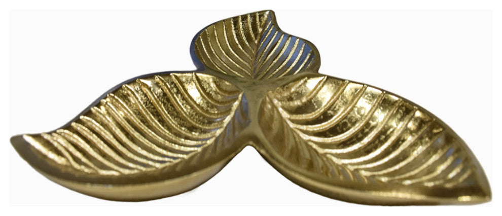 Handmade Decorative Aluminium Tray, Gold Color Coated