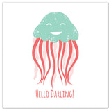 Hello Darling Jellyfish 24x24 Canvas Wall Art