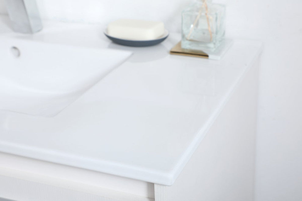 36" Single Bathroom Floating Vanity, White