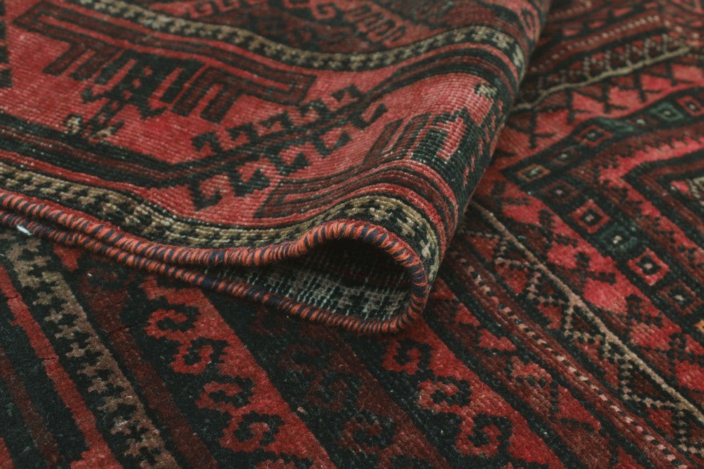 Semi-Antique Ayagoz Red/Charcoal Rug, 3'9x7'0