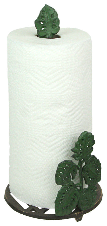 Cast Iron Monstera Leaf Paper Towel Holder Countertop Beach Themed Kitchen Deco