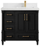 Aberdeen 36 Right Offset Bath Vanity in Black 2" Empira Quartz