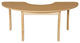 Half Circle High Pressure Laminate Table With Hardwood Legs, 29"