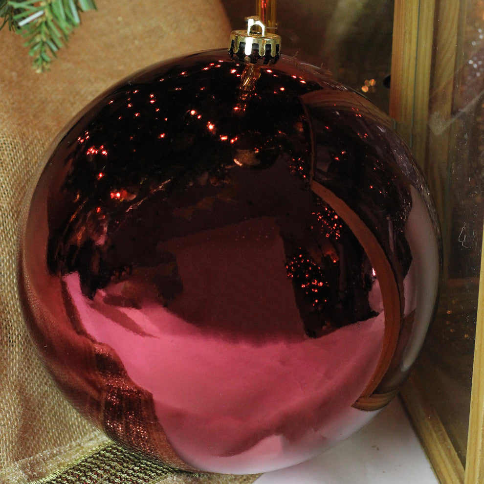 Burgundy Red Shatterproof Shiny Christmas Ball Ornament, 12"