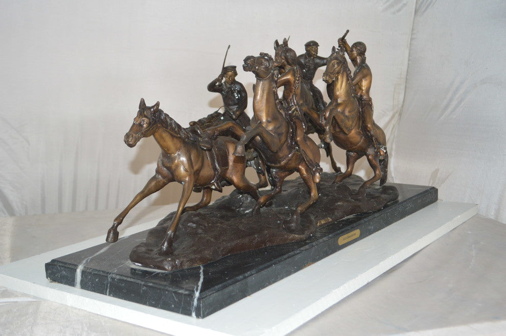 Old Dragon by Remington replica Bronze Statue -  Size: 32"L x 12"W x 13"H.