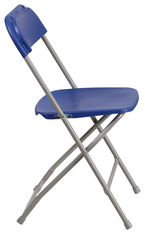 Hercules Series Plastic Folding Chair - 2 Pack 650LB Weight Capacity, Blue