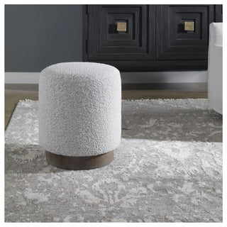 Uttermost 23665 Avila 16" Round Contemporary Plush Boucle - Gray Boucle