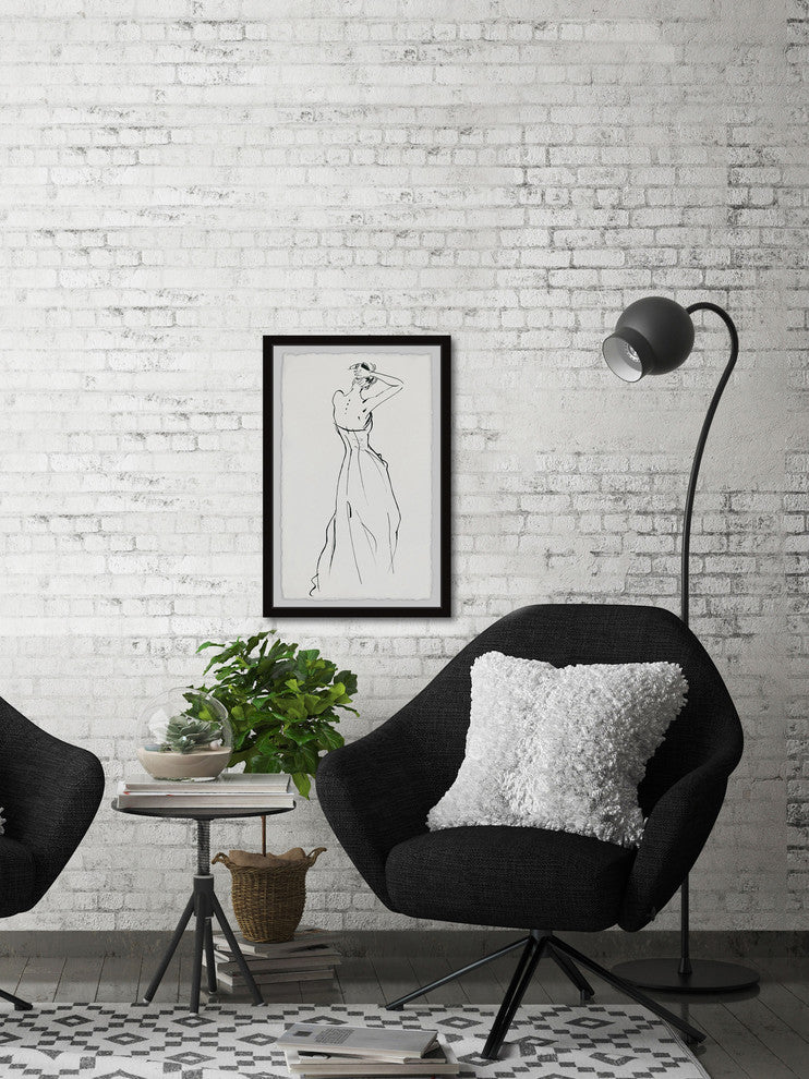 "Pretty Back" Framed Painting Print, 12"x18"
