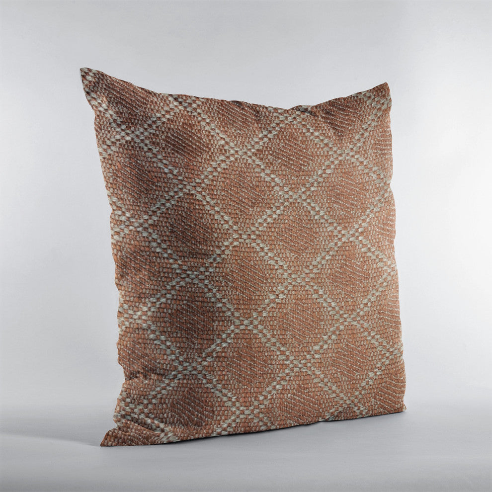 Plutus Brown Diamond Luxury Throw Pillow, 24"x24"