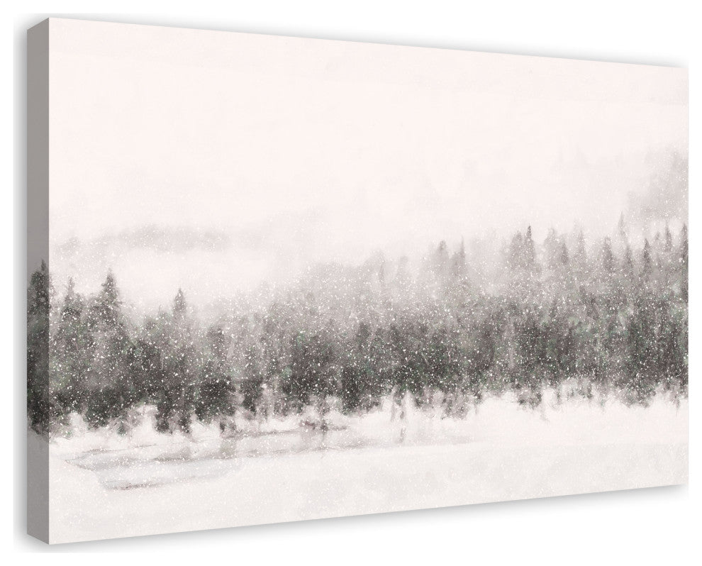Calm Snowy Trees 36x24 Canvas Wall Art