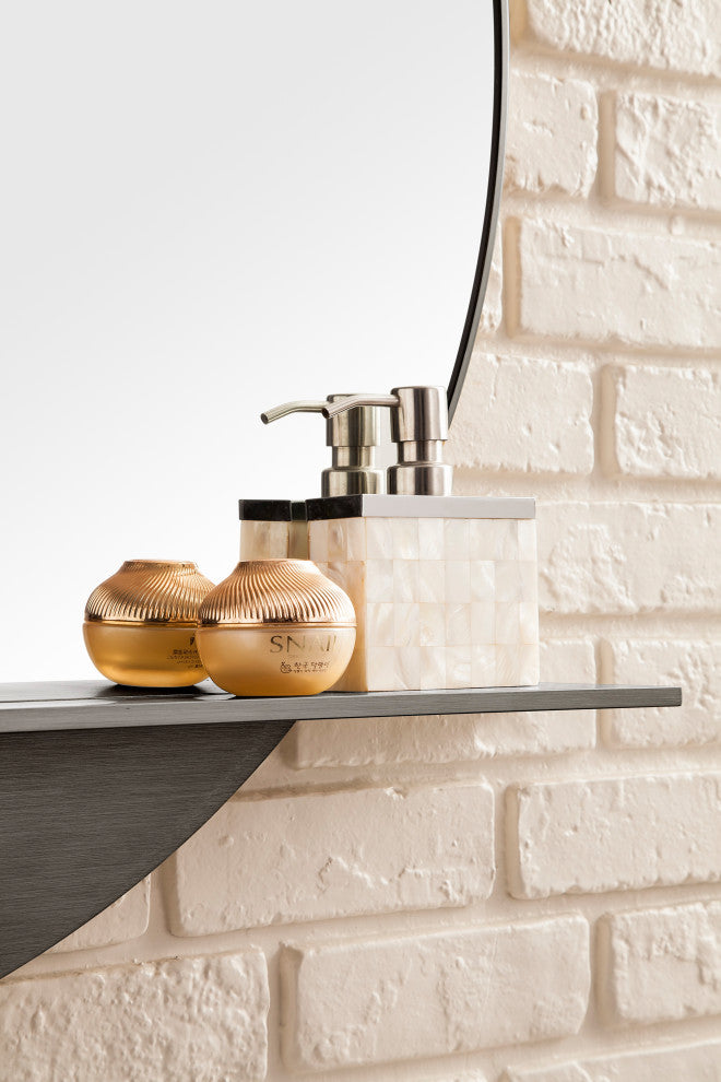 Platform 36" Mirror With Shelf, Modern Iron