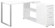 Modern L-Shaped Desk, Slim Storage Drawers & 2 Spacious Open Compartments, White