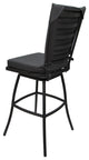 Outdoor Patio Bar Stool Jamey Without Arms, Dark Gray Linen Beige, 34"