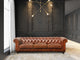 Paris Club Top Grain Leather Chesterfield Tufted Sofa, Brown