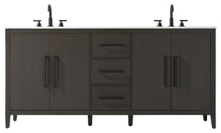 Home Living 72" Double Bathroom Vanity, Mocha Brown