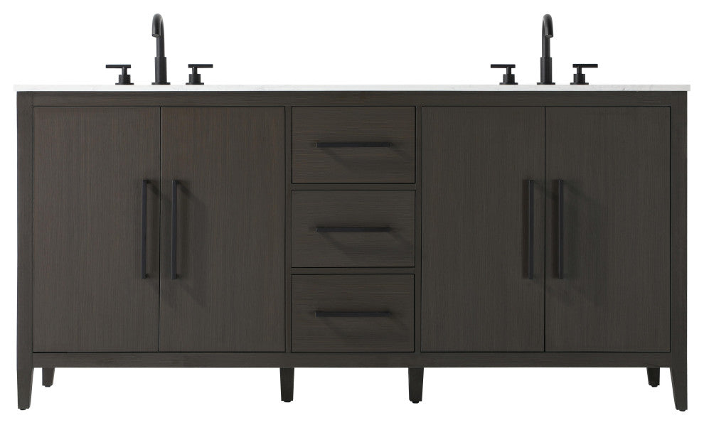 Home Living 72" Double Bathroom Vanity, Mocha Brown