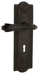 Meadows Plate With Keyhole Fleur Lever, Oil-Rubbed Bronze, Double Dummy, Non
