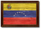 Venezuela Country Textured Flag Print With Brown Gold Frame, 19"X27"