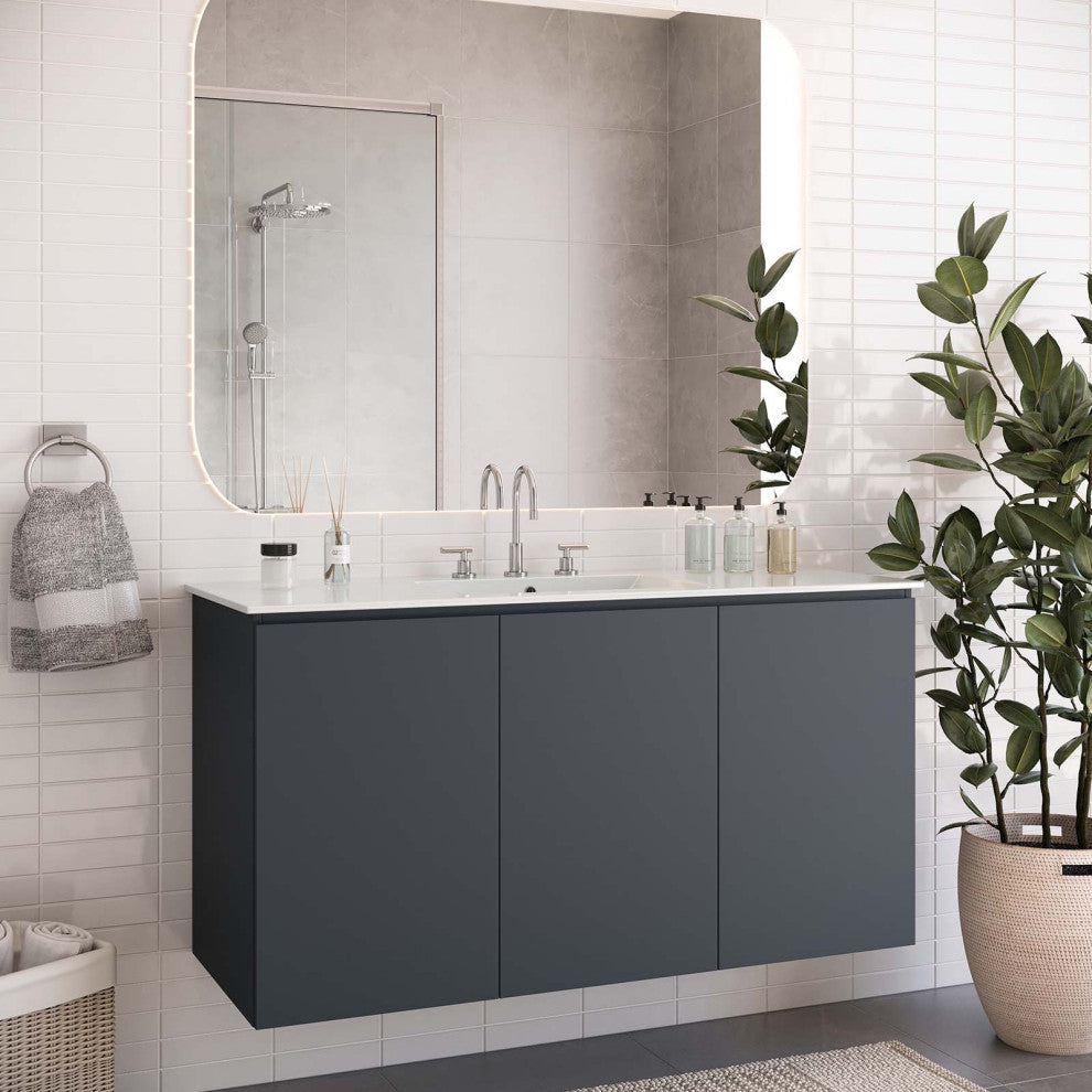 Bryn 48" Wall-Mount Bathroom Vanity