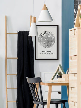 "Wichita Coordinates" Framed Painting Print, 16x24