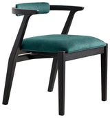 Ellis Dining Chair Black With Emerald Material
