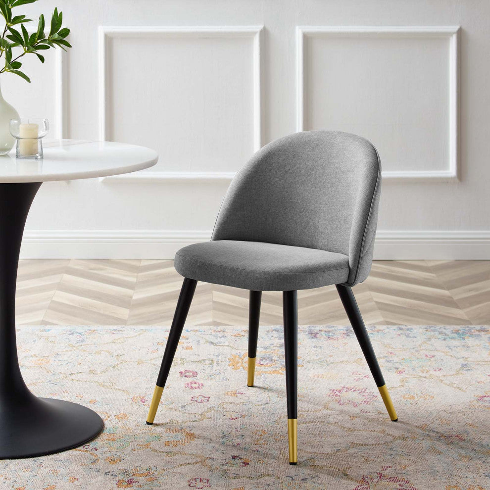 Cordial Upholstered Fabric Dining Chairs Set of 2, Light Gray