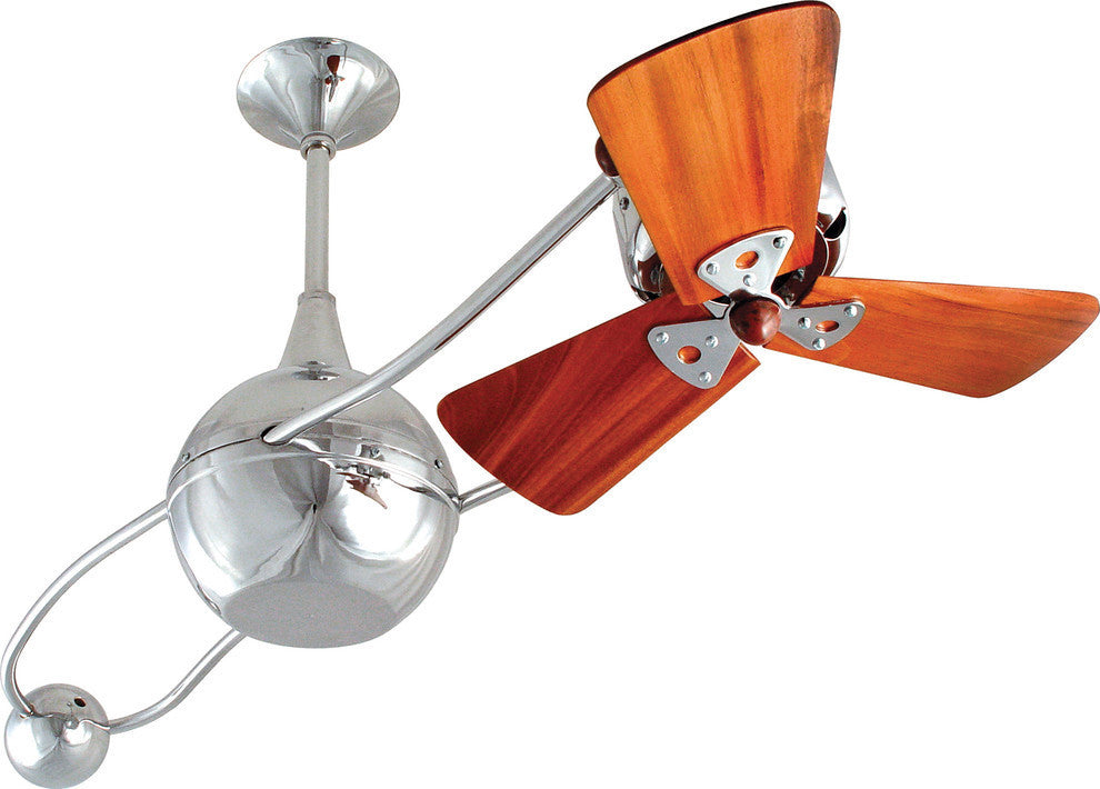 Brisa 2000 Rotational Ceiling Fan, Polished Chrome Finish With Mahogany Blades