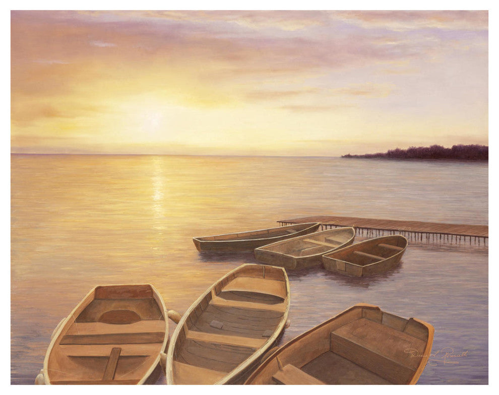 "Boats At Dock" Digital Paper Print by Diane Romanello, 18"x14"