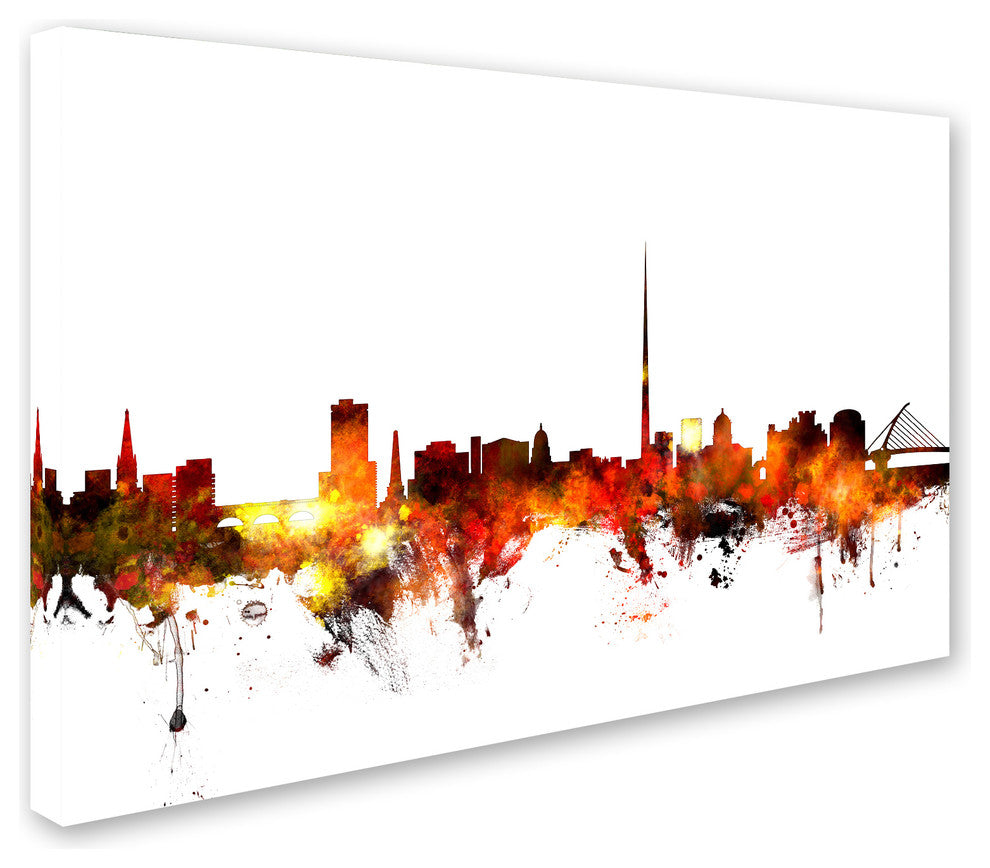 Michael Tompsett ''Dublin Ireland Skyline Red'' Canvas Art, 16x24
