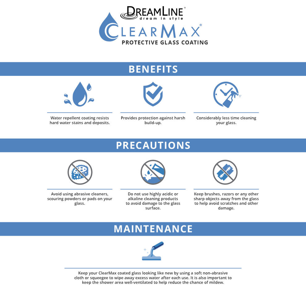 DreamLine Unidoor Plus 51-51 1/2"Wx72"H Frameless Hinged Shower Door, Chrome