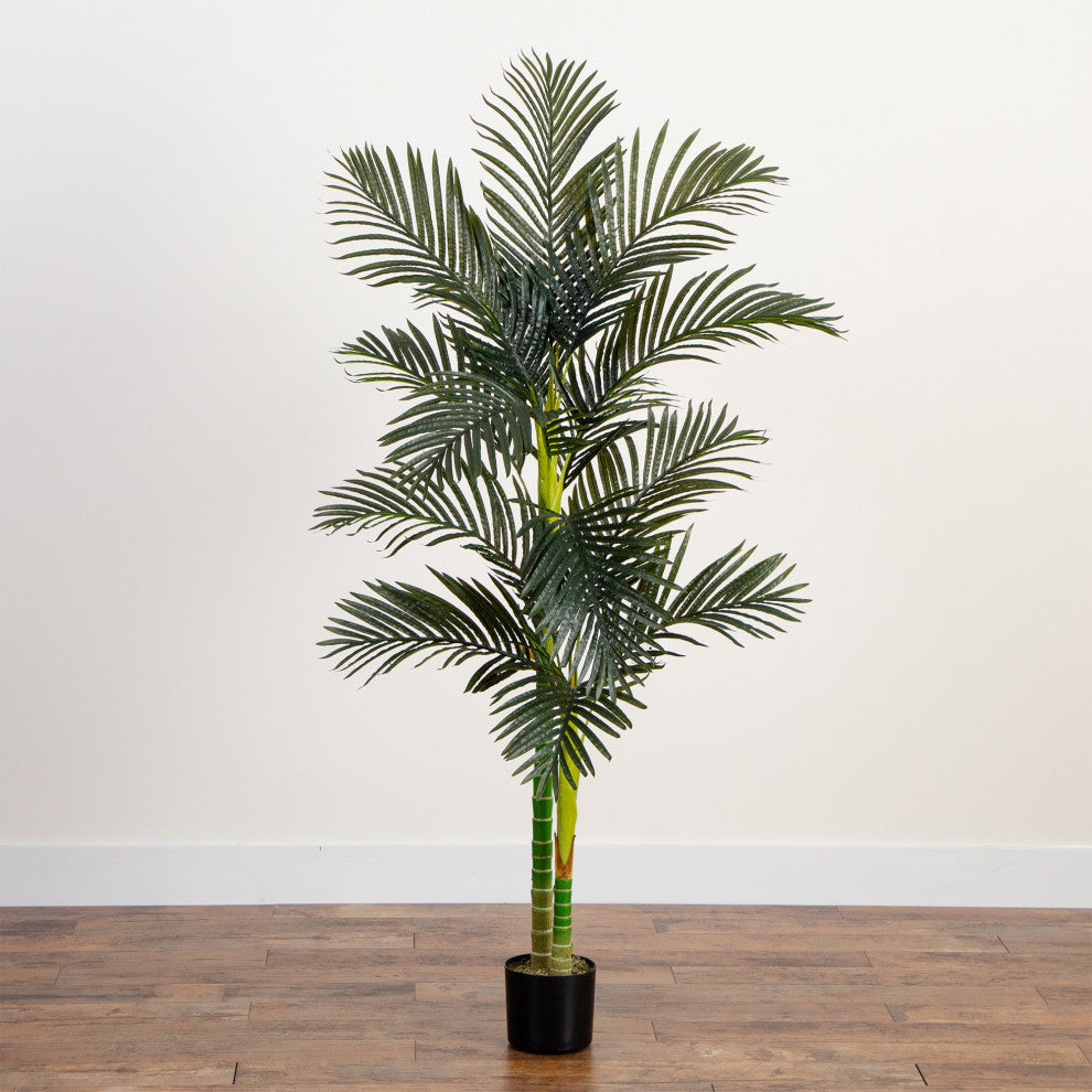 6ft. Artificial Double Stalk Golden Cane Palm Tree