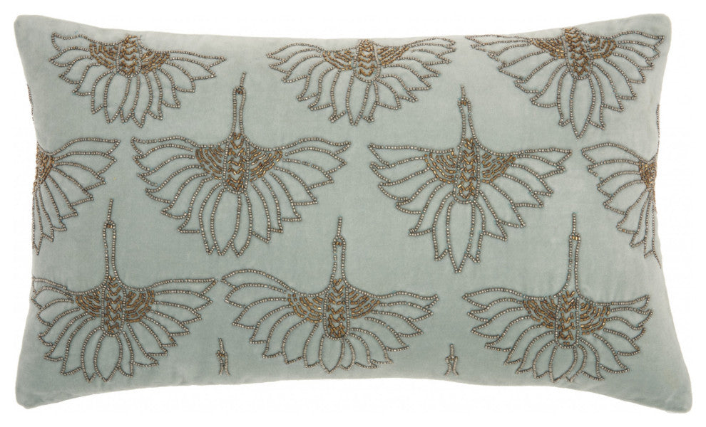 Brilliant Celadon Blue lumbar Pillow