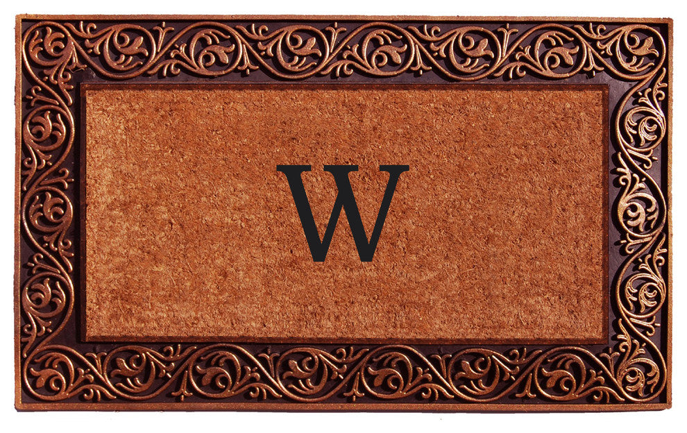 Prestige Bronze Monogram Doormat 18"x30", Letter W