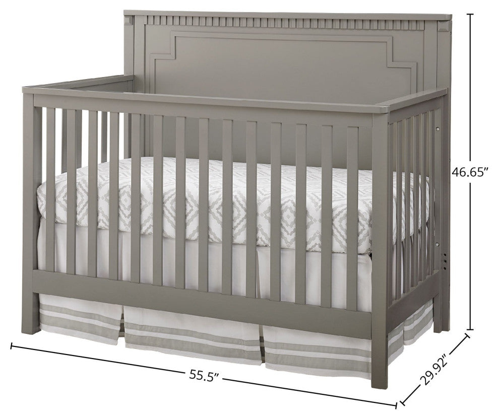 Emery 56"W Wood Convertible Crib Panel, Gray