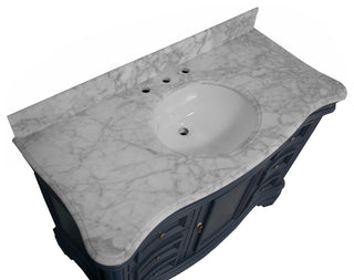 Katherine 48" Bath Vanity, Marine Gray, Carrara Marble
