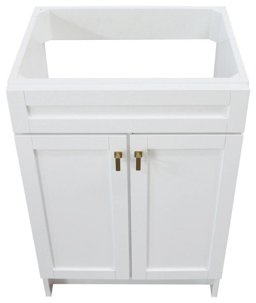 SmartFold 23" Single Sink Vanity Cabinet, White Finish, Gold Hardware