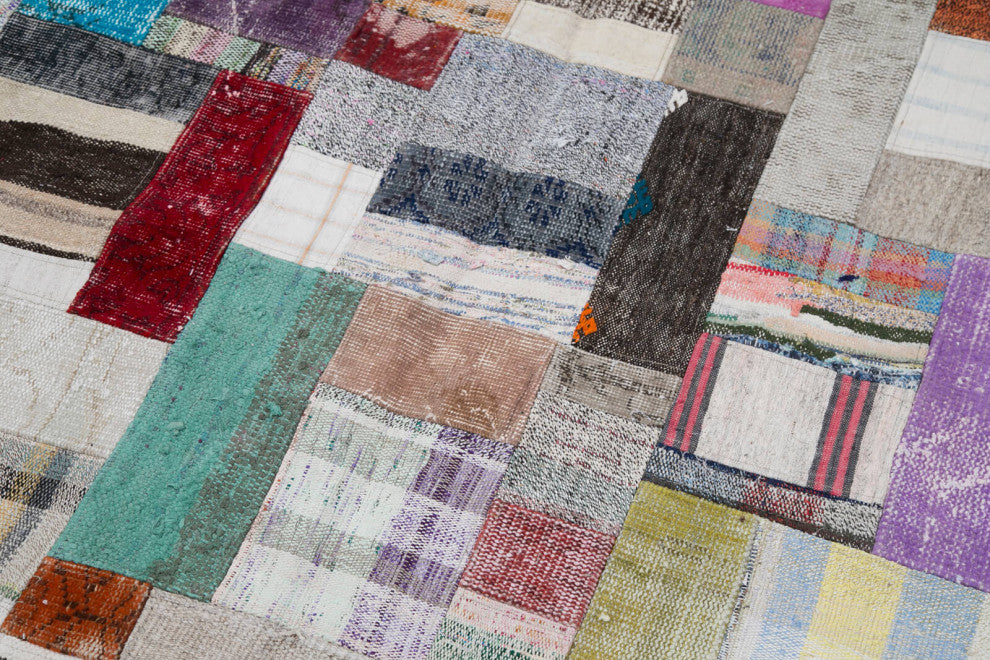 Rug N Carpet - Handmade Turkish 6' 7'' x 10' 0'' Tribal Patchwork Kilim Rug