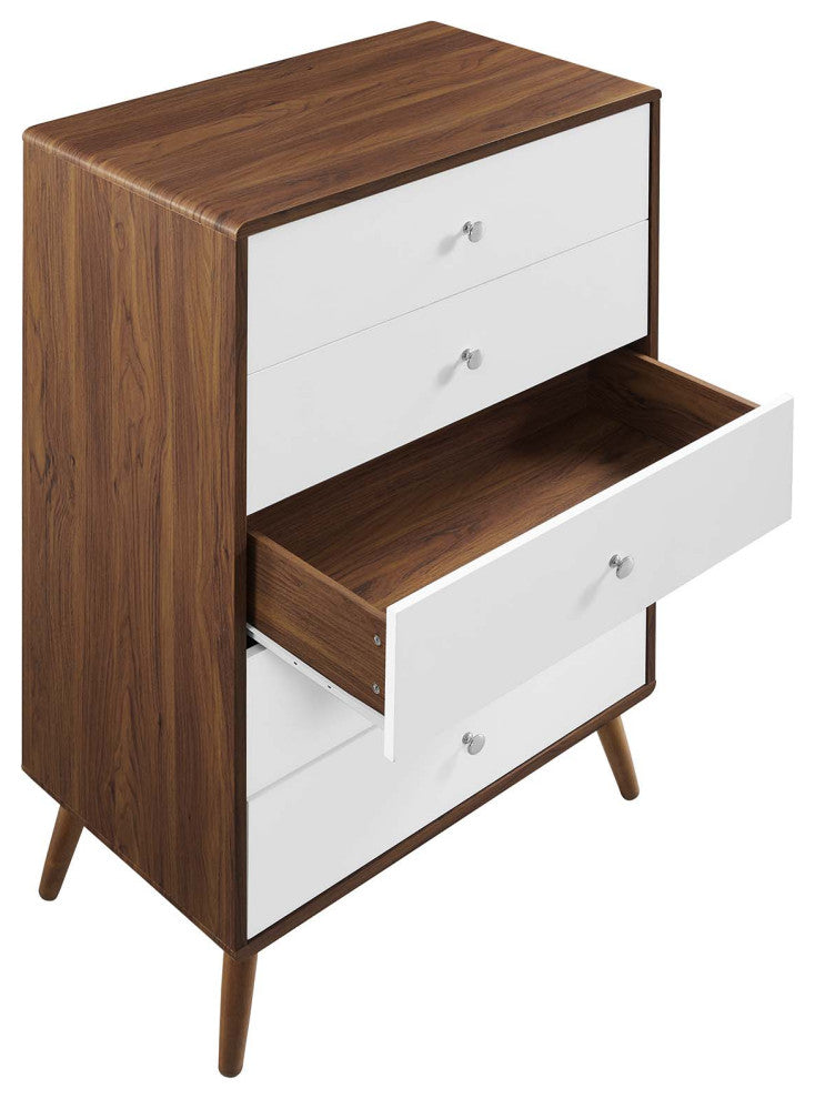 Transmit 5-Drawer Chest, Walnut White