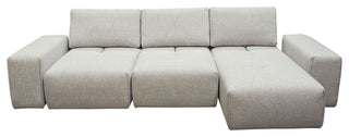Jazz Modular 3-Seater Chaise Sectional Backrests in Light Brown Fabric
