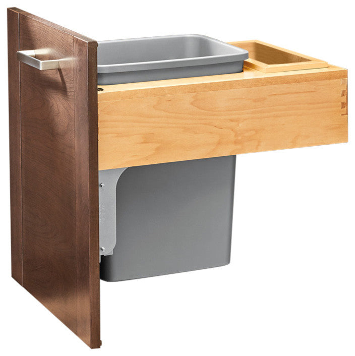 Top Mnt Single 50 Qt Waste Cntr Rev-A-Motion Maple Rev-A-Shelf 4WCTM-RM-1850DM-1