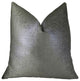 Lustrous Linen Gunmetal Grey Handmade Luxury Pillow, 20"x20"