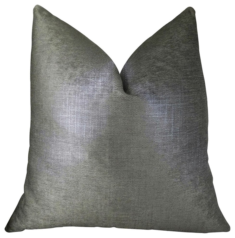 Lustrous Linen Gunmetal Grey Handmade Luxury Pillow, 20"x20"