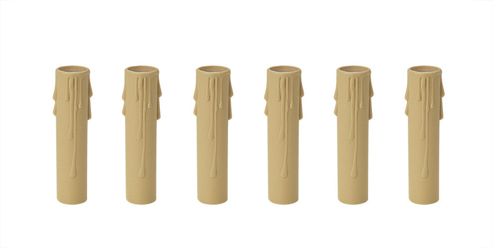 Aspen Creative 21310-06, Six Pack Set 4" Tan Drip Candle Socket Covers